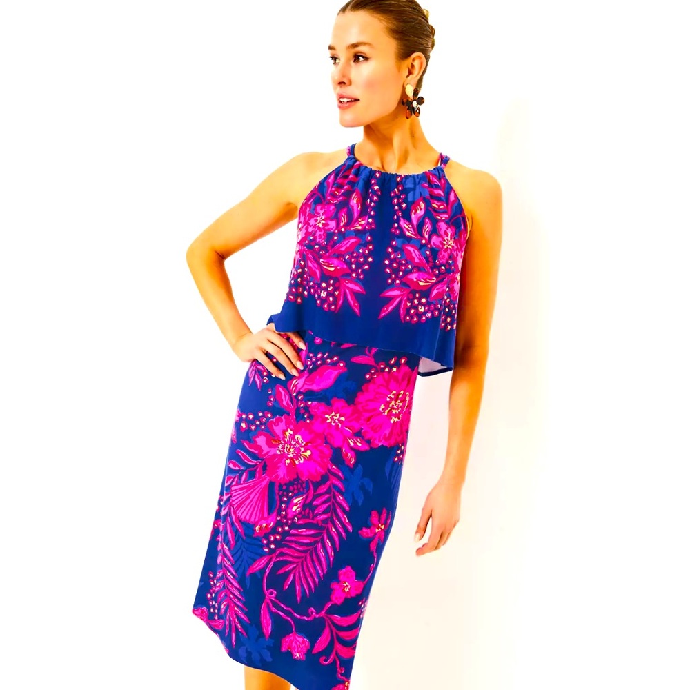 NWT Lilly Pulitzer STELLA MAE DRESS BLUE
MED NEVER ENDING SUMMER ENGINEERED KNIT